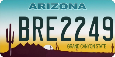 AZ license plate BRE2249