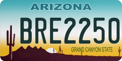 AZ license plate BRE2250