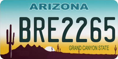 AZ license plate BRE2265