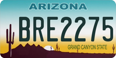 AZ license plate BRE2275