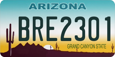 AZ license plate BRE2301