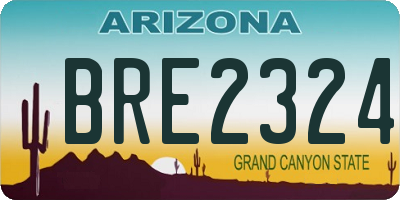 AZ license plate BRE2324