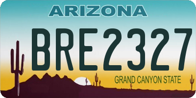 AZ license plate BRE2327