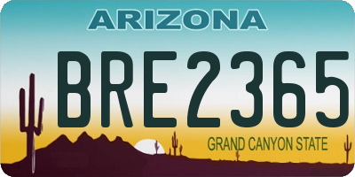AZ license plate BRE2365
