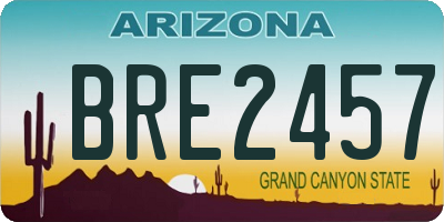 AZ license plate BRE2457