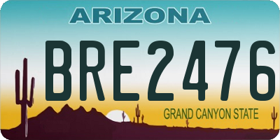 AZ license plate BRE2476