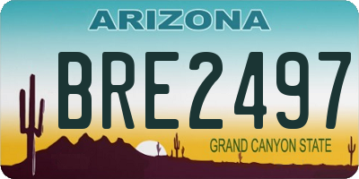 AZ license plate BRE2497