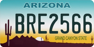 AZ license plate BRE2566