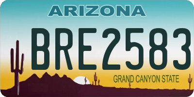 AZ license plate BRE2583
