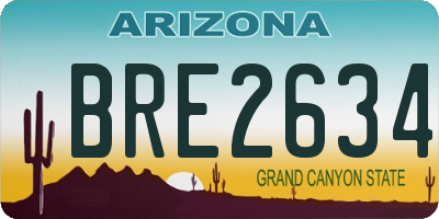 AZ license plate BRE2634