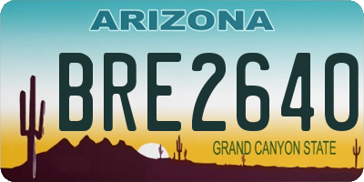 AZ license plate BRE2640