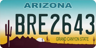 AZ license plate BRE2643
