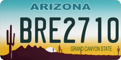 AZ license plate BRE2710
