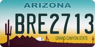 AZ license plate BRE2713