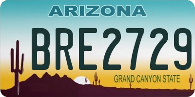 AZ license plate BRE2729