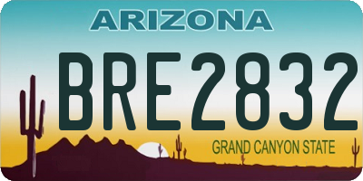 AZ license plate BRE2832