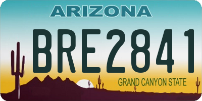 AZ license plate BRE2841