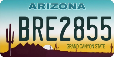 AZ license plate BRE2855