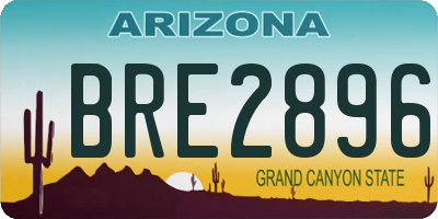 AZ license plate BRE2896