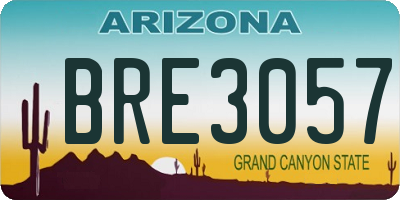 AZ license plate BRE3057