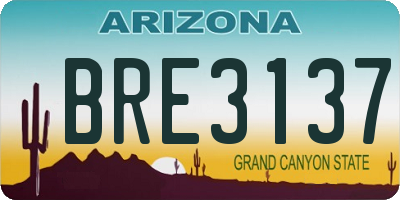 AZ license plate BRE3137