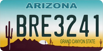 AZ license plate BRE3241