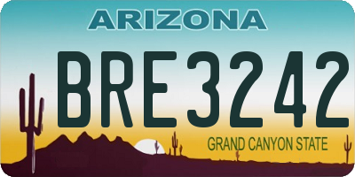 AZ license plate BRE3242