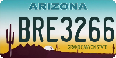 AZ license plate BRE3266