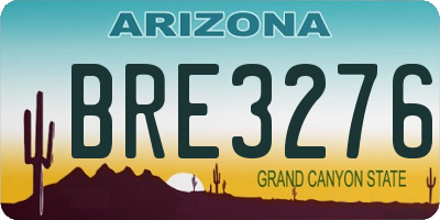 AZ license plate BRE3276