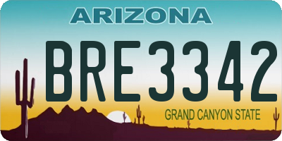 AZ license plate BRE3342