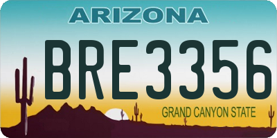 AZ license plate BRE3356