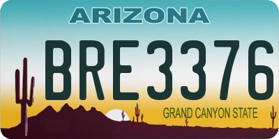 AZ license plate BRE3376