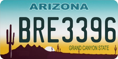AZ license plate BRE3396