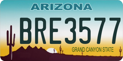 AZ license plate BRE3577