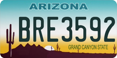 AZ license plate BRE3592