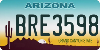 AZ license plate BRE3598