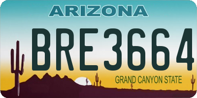 AZ license plate BRE3664