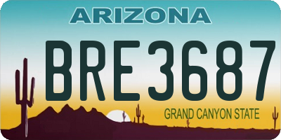 AZ license plate BRE3687