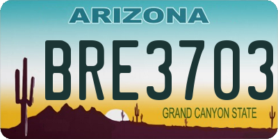 AZ license plate BRE3703