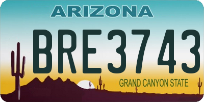 AZ license plate BRE3743
