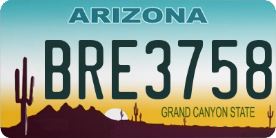 AZ license plate BRE3758
