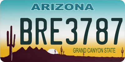 AZ license plate BRE3787