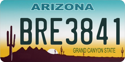 AZ license plate BRE3841