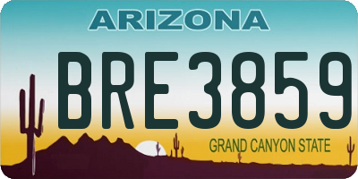 AZ license plate BRE3859