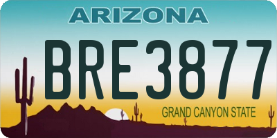 AZ license plate BRE3877