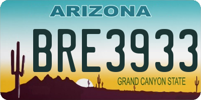 AZ license plate BRE3933