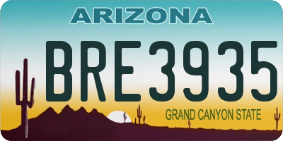 AZ license plate BRE3935