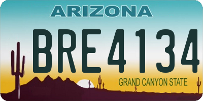 AZ license plate BRE4134