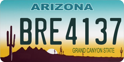 AZ license plate BRE4137