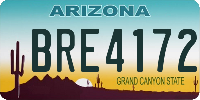 AZ license plate BRE4172